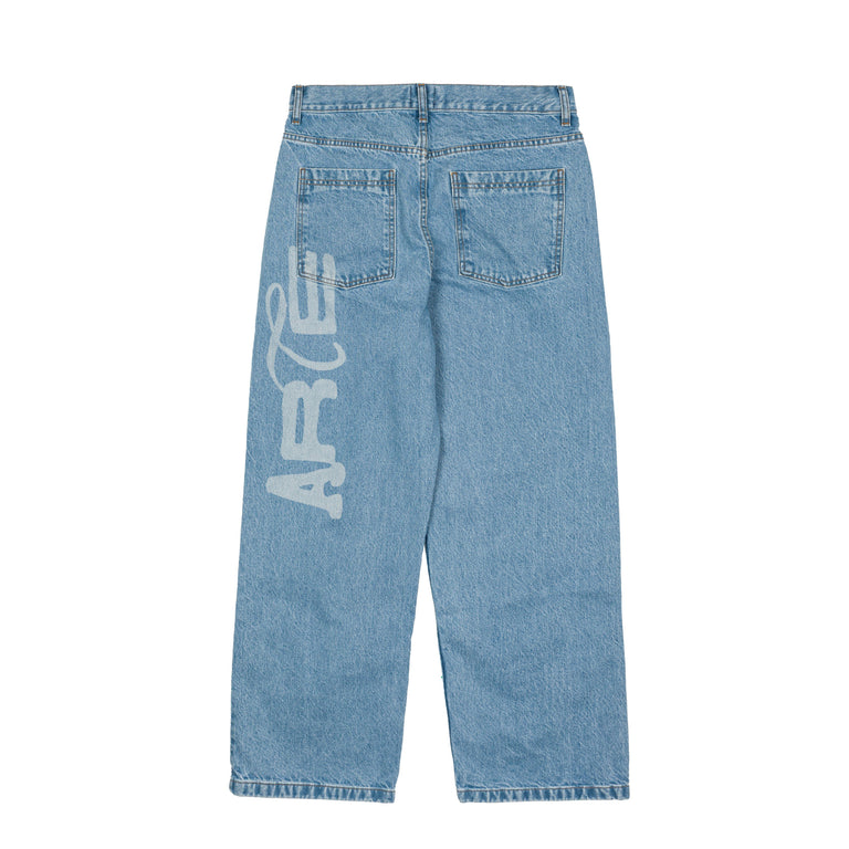 Arte Antwerp Stencil Uniform Denim Pants - 28 / Denim Bleach - 1