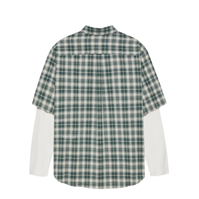 New Amsterdam Surf Association Double Layer Shirt - L / Green / White Check - 2