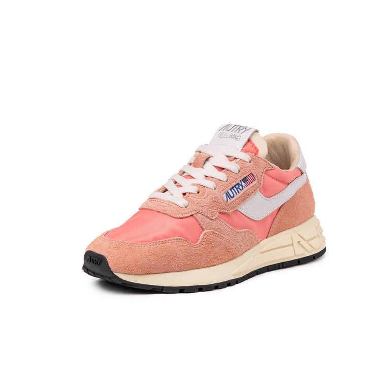 Autry Reelwind Low W *Nylon / Cracked Leather* - 36 / White / Peach Pink - 2