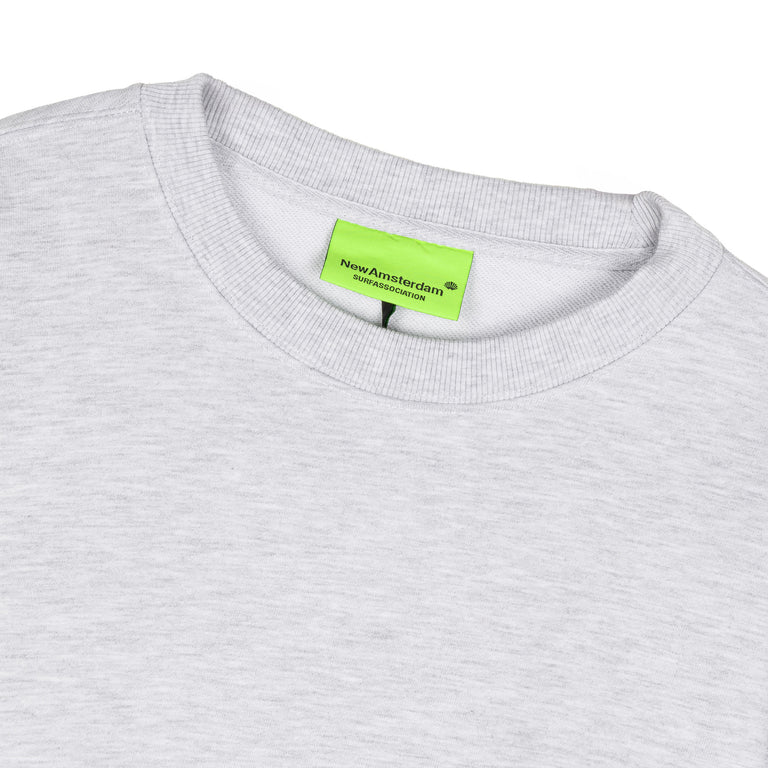New Amsterdam Surf Association Beach Sign Crewneck - L / Ash - 3