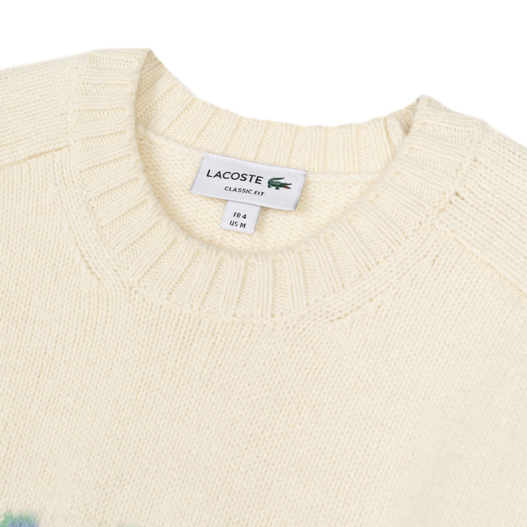Lacoste Intarsia Branded Carded Pullover - XL / Off White - 2
