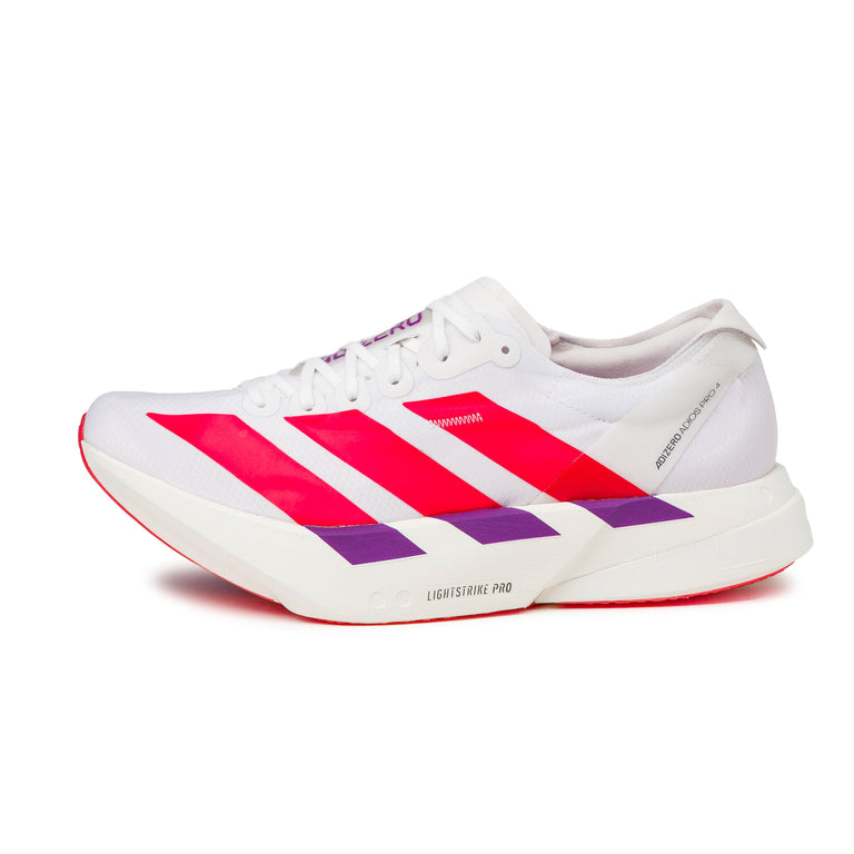 Adidas Adizero Adios Pro 4 - 35 1/3 / Footwear White / Fucid Red / Shock Purple - 1