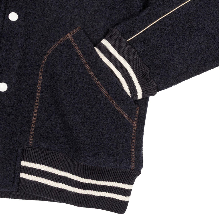 Wales Bonner October Varsity Jacket - XL / Navy - 3
