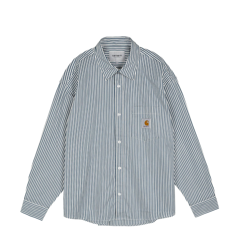 Carhartt WIP L/S Daldry Shirt - XL / Daldry Stripe / Office Blue
