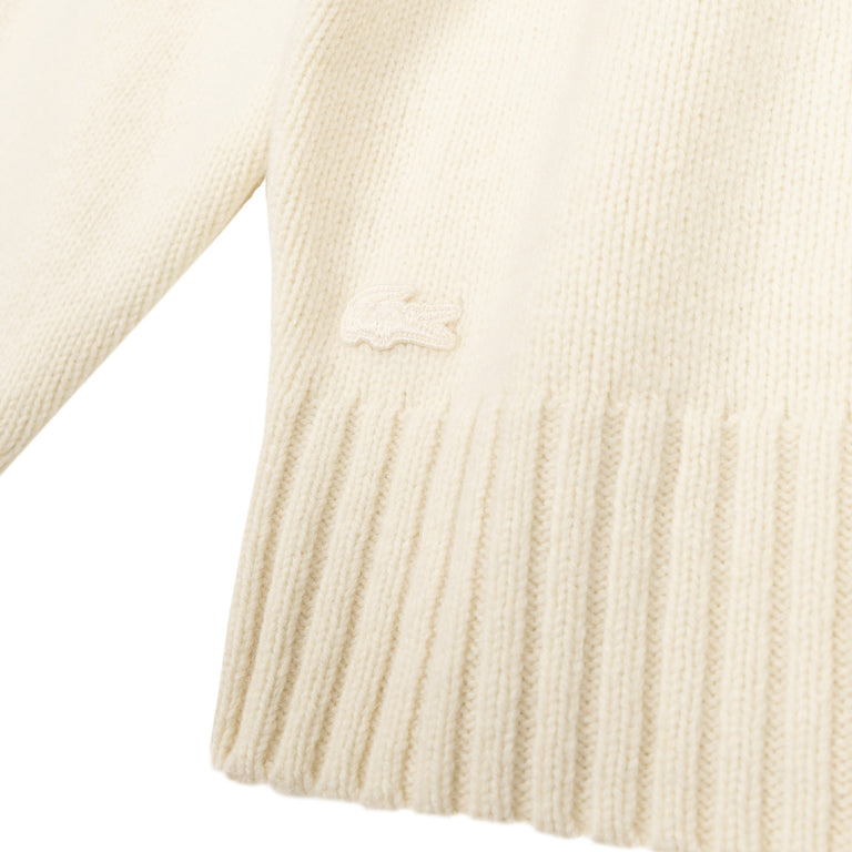 Lacoste Intarsia Branded Carded Pullover - XL / Off White - 3

