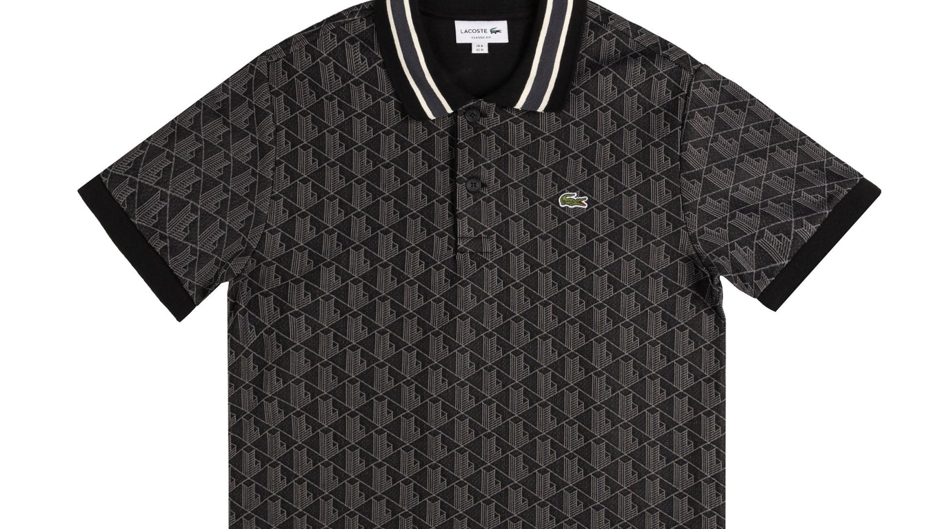 【LACOSTE】Contrast Collar Monogram Polo★アイコニックポロ!! Lacoste Contrast Collar Monogram Polo Shirt -DH1417