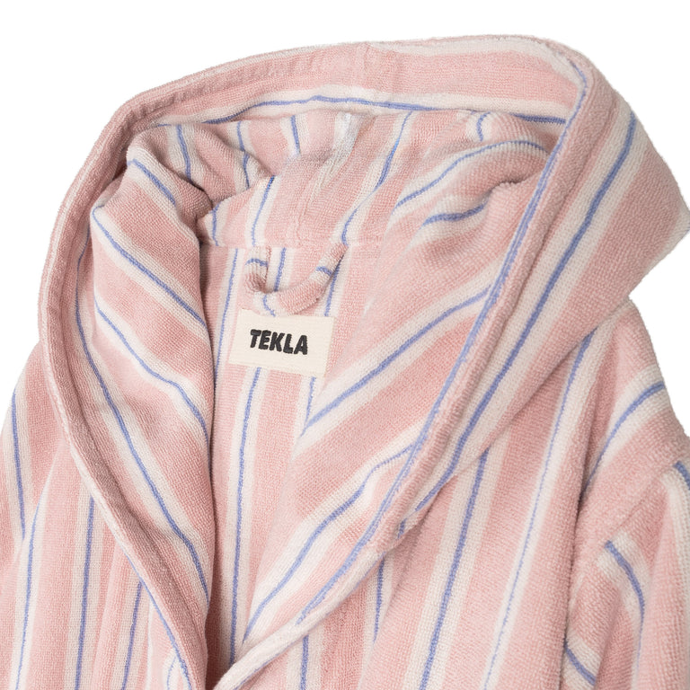 Tekla Hooded Bathrobe - L / Candy Stripes - 3
