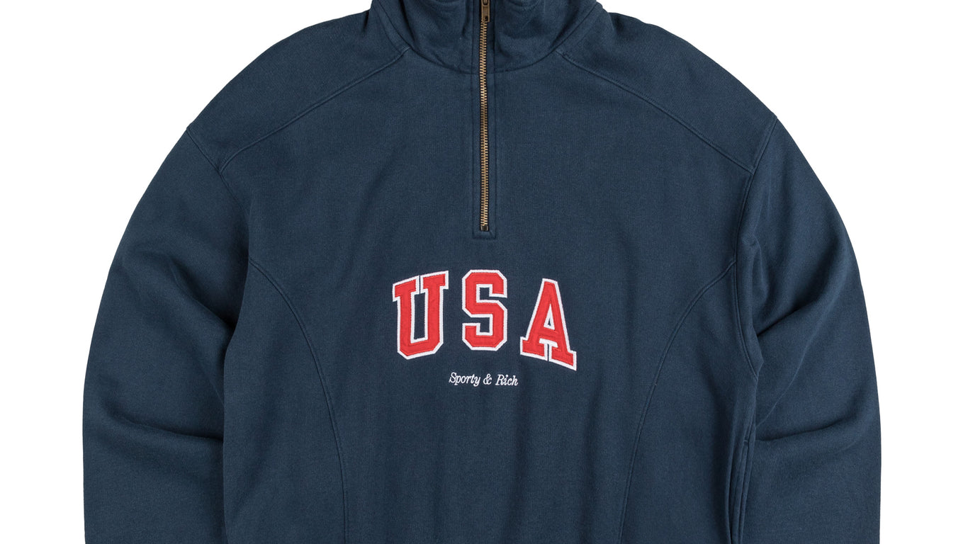 Sporty & Rich USA Quarter Zip | Apparel » Buy online now!