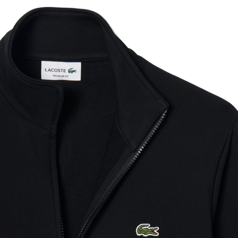 Lacoste Zipped Cotton Fleece Sweatshirt - S / Black - 5