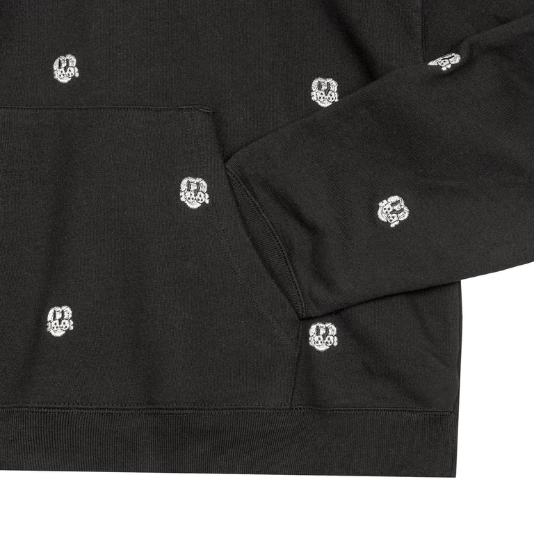 CHITO International Allover Finesse Embroidered 1/4 Zip Pullover Hoodie - L / Black - 3