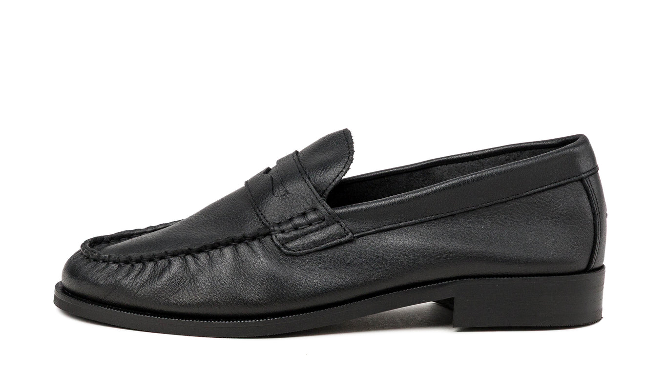 Duke + Dexter Men’s Black Velvet-Trim Penny Loafers Duke + Dexter Wilde Loafers In Black | Editorialist main image 2