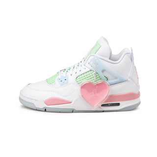 Nike Air Jordan 4 Retro *GS* *Valentine's Day* - 36 / White / Medium Soft Pink / Half Blue