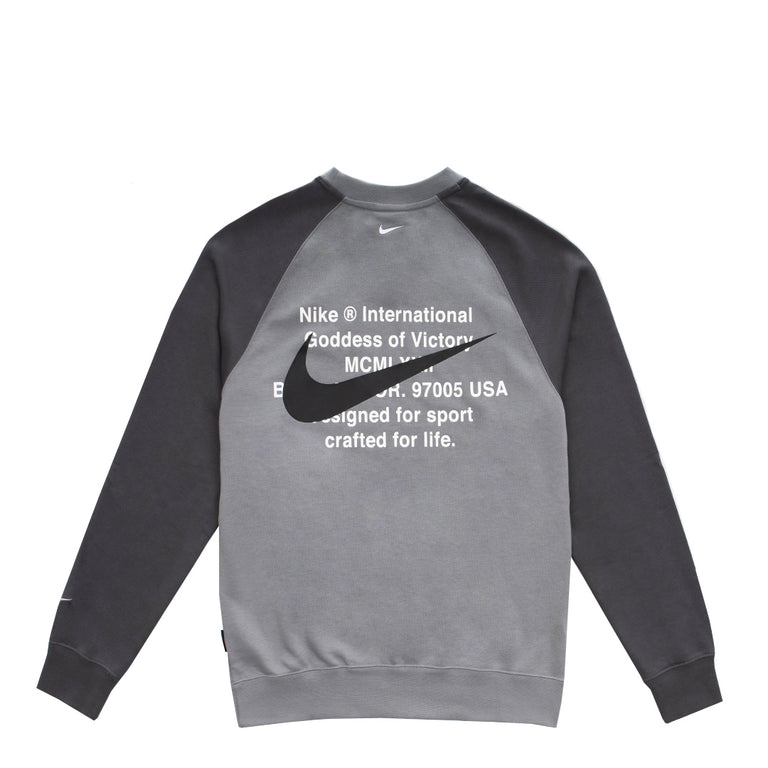 Nike swoosh french hot sale terry crewneck sweatshir