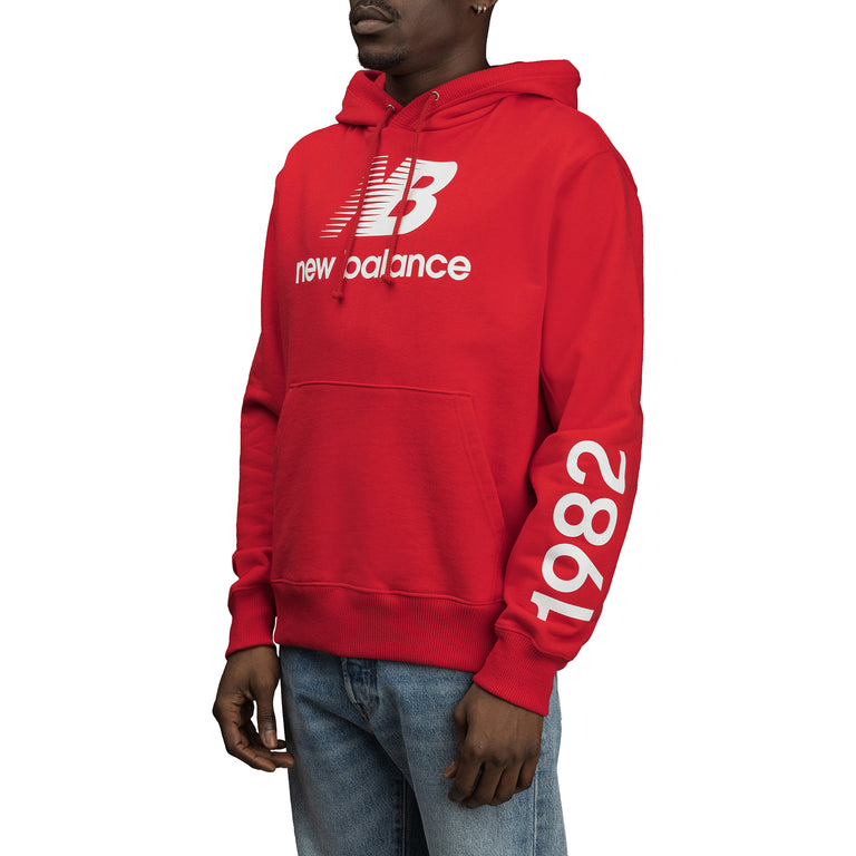 Red new balance hoodie best sale