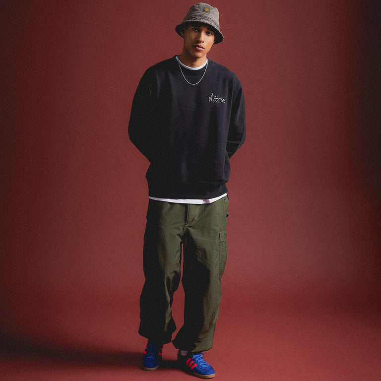 Norse Projects Arne Chain Stitch Logo Crewneck onfeet