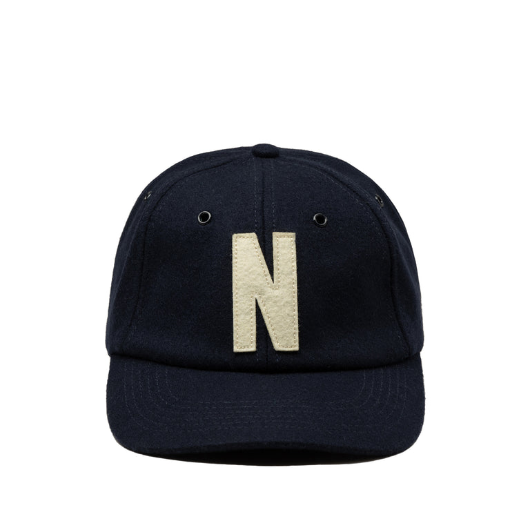 Norse projects wool 6 panel top flat cap