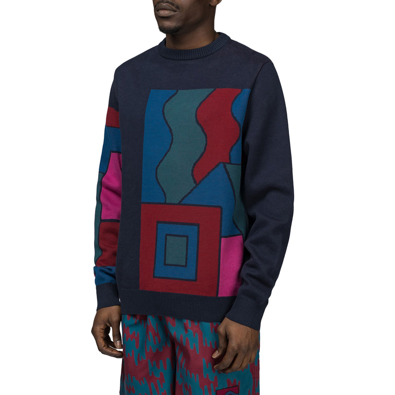 By Parra Blocked Landscape Knitted Pullover