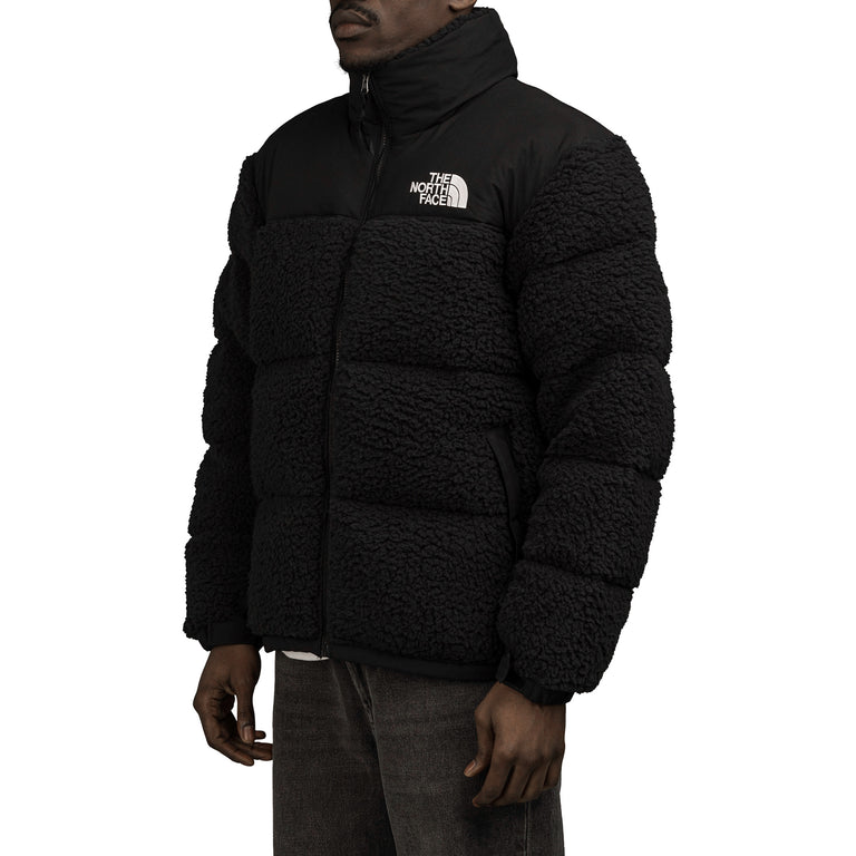 adidas coach jacket lobo mens white black High Pile Nuptse Jacket lobo onfeet